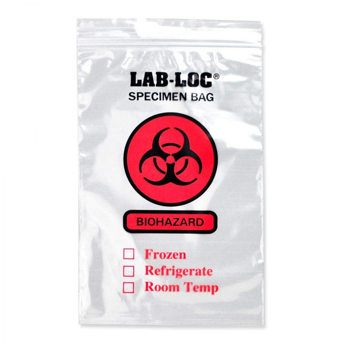 Biohazard Bag With Paperwork Pocket 2 Mil Zip Top Clear With Red Plastic 10