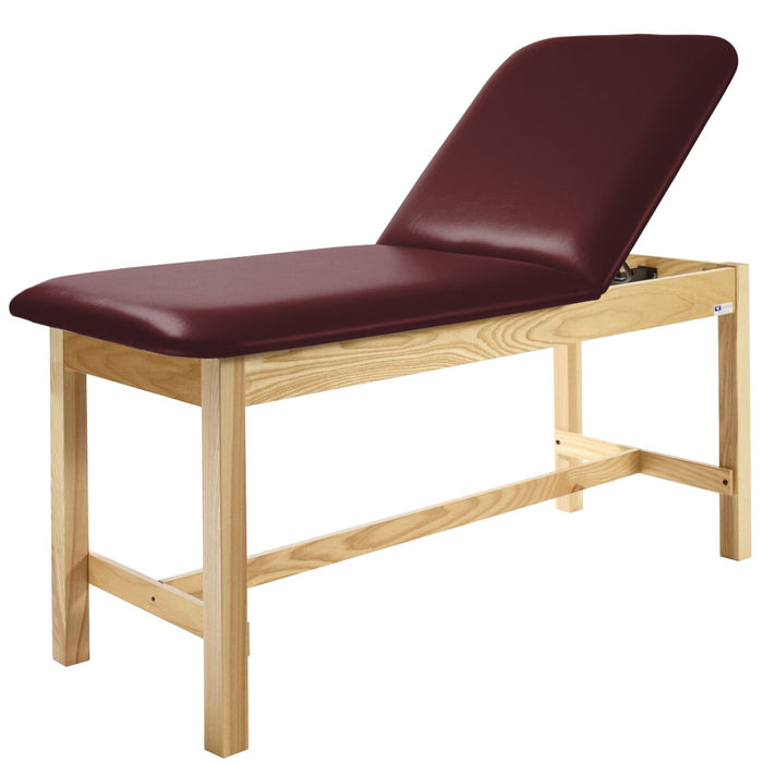 Metron Value Treatment Table - Nose Cutout and Adjustable Back with Open Shelf