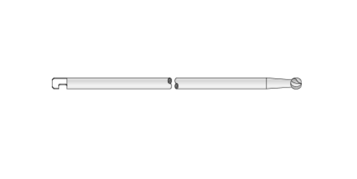 Microaire Surgical Carbide Cutting Burs - Round Cutting Burs, Stainless Steel, 6 Flutes x 2.4 mm - K-147