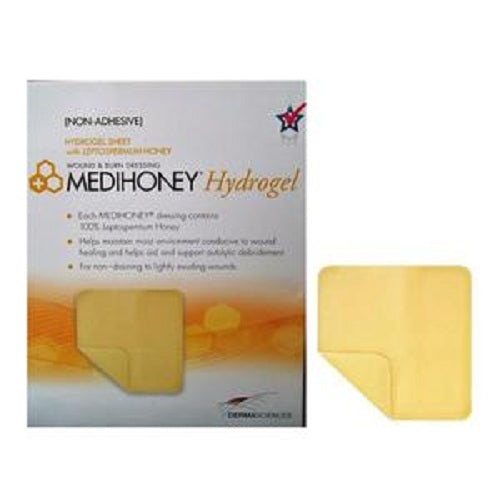 Derma Sciences Medi Honey Hydrogel Non-Adhesive Dressing, 2.4" x 2.4"