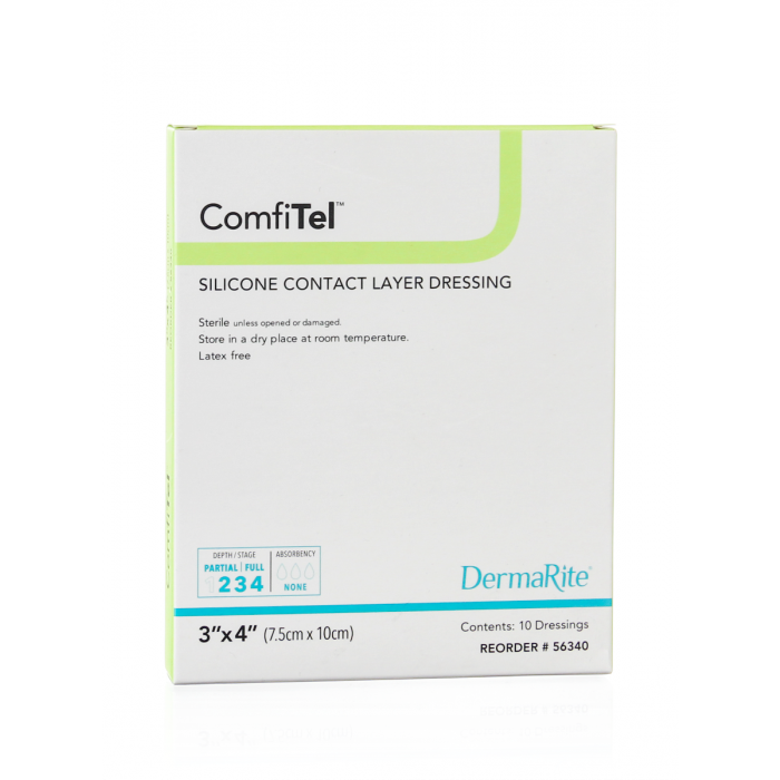 DermaRite ComfiTel Silicone Contact Layer Wound Dressing