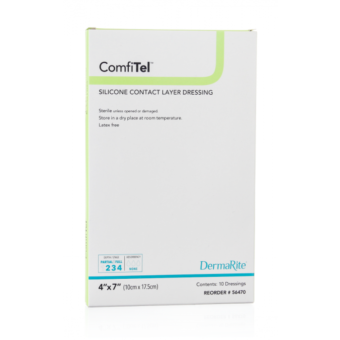 DermaRite ComfiTel Silicone Contact Layer Wound Dressing