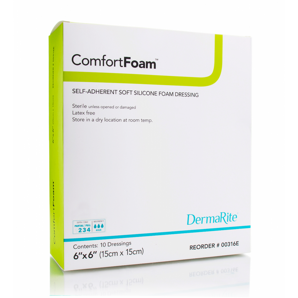 DermaRite ComfortFoam Foam Wound Dressing With Soft Silicone Adhesive