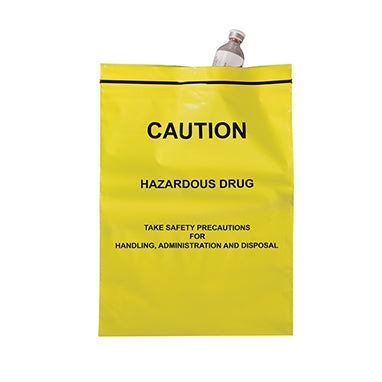 MedValue Caution Hazardous Drug Bags, 9 x 12