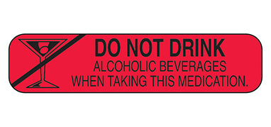 MedValue Do Not Drink Alcoholic Beverages Labels