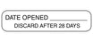 MedValue Date Opened Discard After 28 Days Labels