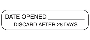 MedValue Date Opened Discard After 28 Days Labels