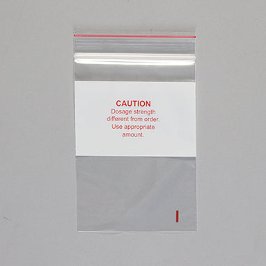 MedValue Caution Dosage Strength Bags, 4 x 6