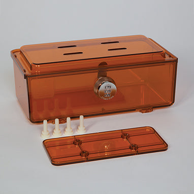 MedValue Amber Rugged Refrigerator Box, Dial Combination Lock