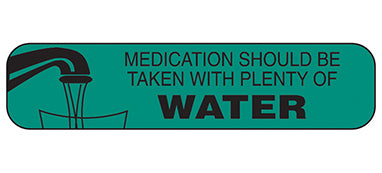 MedValue Medication Should be Taken with Plenty of Water Labels