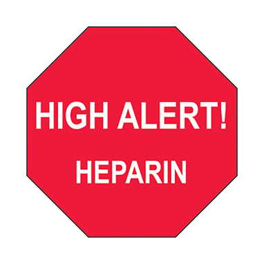 MedValue High Alert Heparin Labels