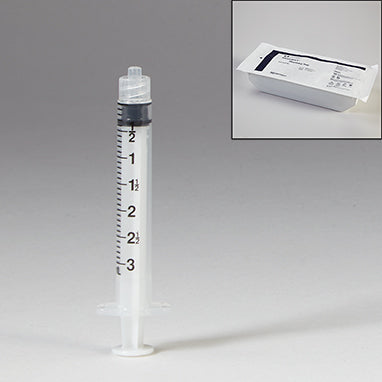 Sterile Monoject Luer-Lock Syringes, Pharmacy Tray, 3mL, Case