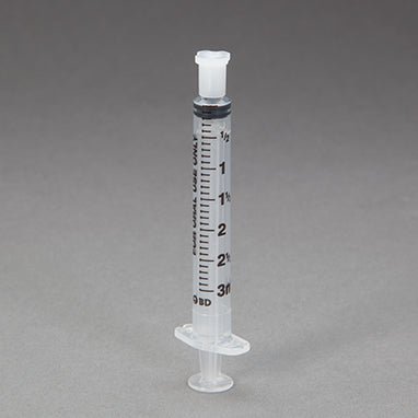 BD Oral Dispensers with Tip Caps, 3mL, Clear