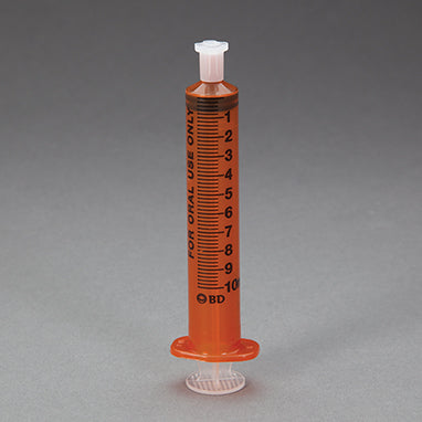 BD Oral Dispensers with Tip Caps, 10mL, Amber