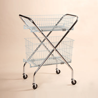 MedValue Folding Wire Cart with 6" and 12" Baskets