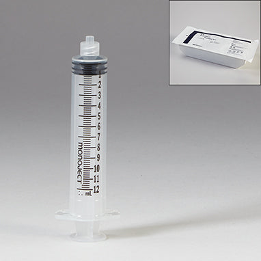 Sterile Monoject Luer-Lock Syringes, Pharmacy Tray, 12mL