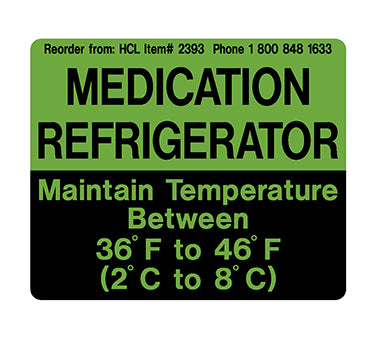 MedValue Medication Refrigerator Vinyl Label