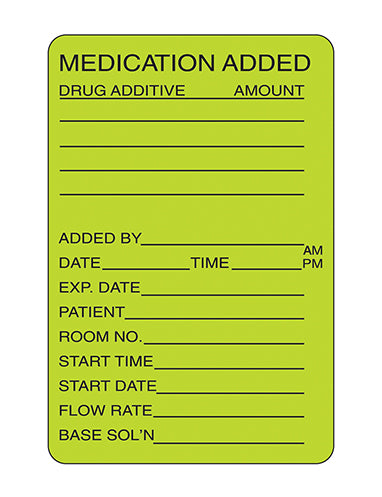 MedValue Medication Added Labels