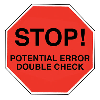 MedValue Stop Potential Error Double Check Labels