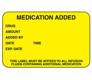 MedValue Medication Added Labels