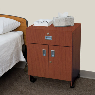 MedValue Mobile Locking Bedside Cabinet, Double Door