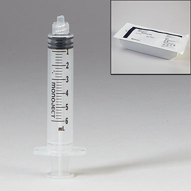 Sterile Monoject Luer-Lock Syringes, Pharmacy Tray, 6mL, Case