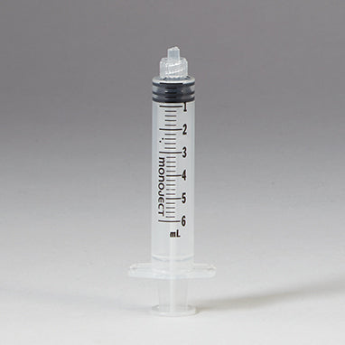 Sterile Monoject Luer-Lock Syringes, 6mL, Case