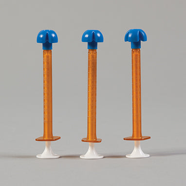 Comar® Oral Dispensers with Tip Caps, 0.5mL, Amber with White Plunger