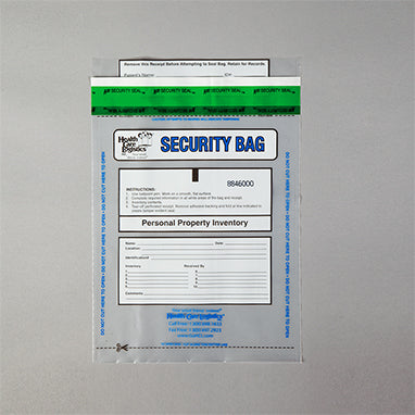 MedValue Alert Personal Property Bags, Clear, 8 x 10