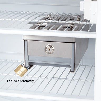 MedValue Small Locking Refrigerator Storage Box, Stainless Steel