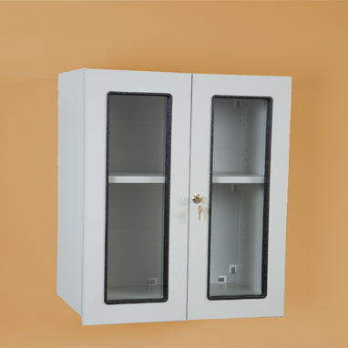 MedValue Wall Cabinet with Windows and Lock, 24 Inch