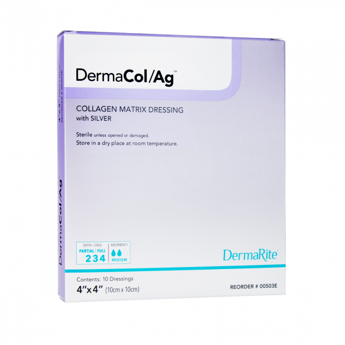 DermaRite DermaCol Ag Collagen Matrix Wound Dressing With Silver