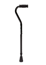 Cardinal Health Push Button Aluminum Canes - 30"-39" Offset Aluminum Cane, Black, 250 lb. Capacity - CNE0014