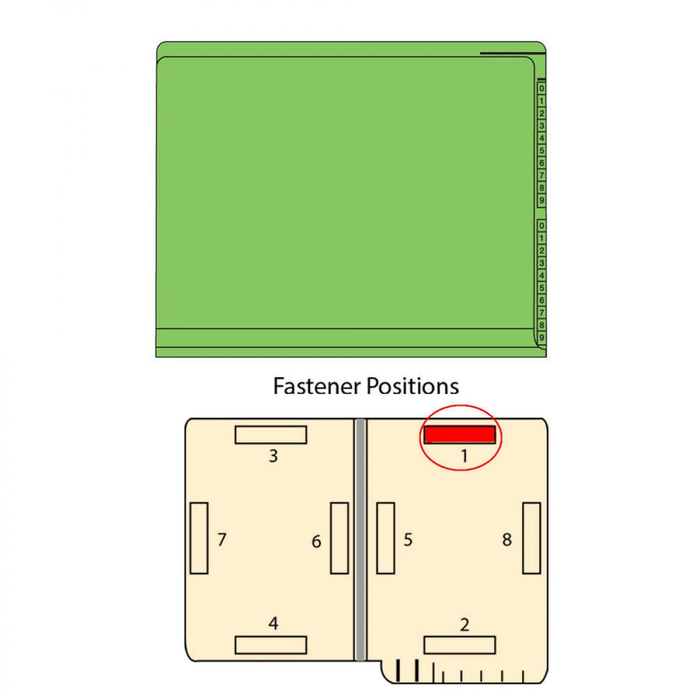 Kardex Compatible End Tab Folder Green 11 3/4" X 9 1/2" 50/Box