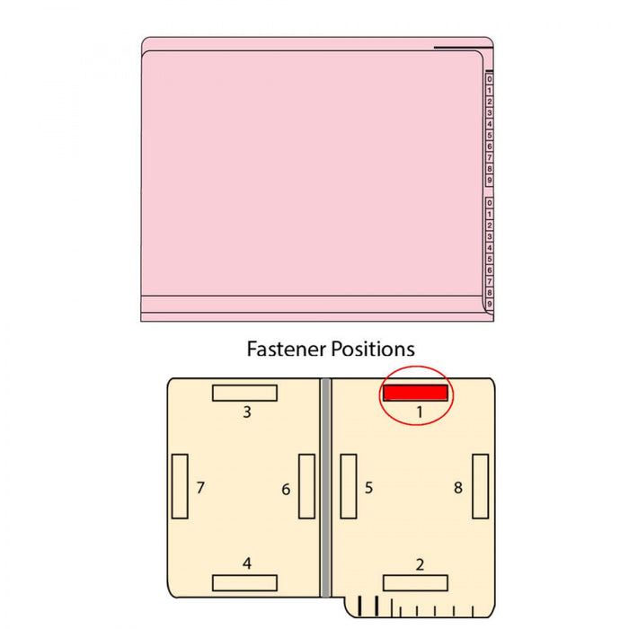 Kardex Compatible End Tab Folder Pink 11 3/4" X 9 1/2" 50/Box