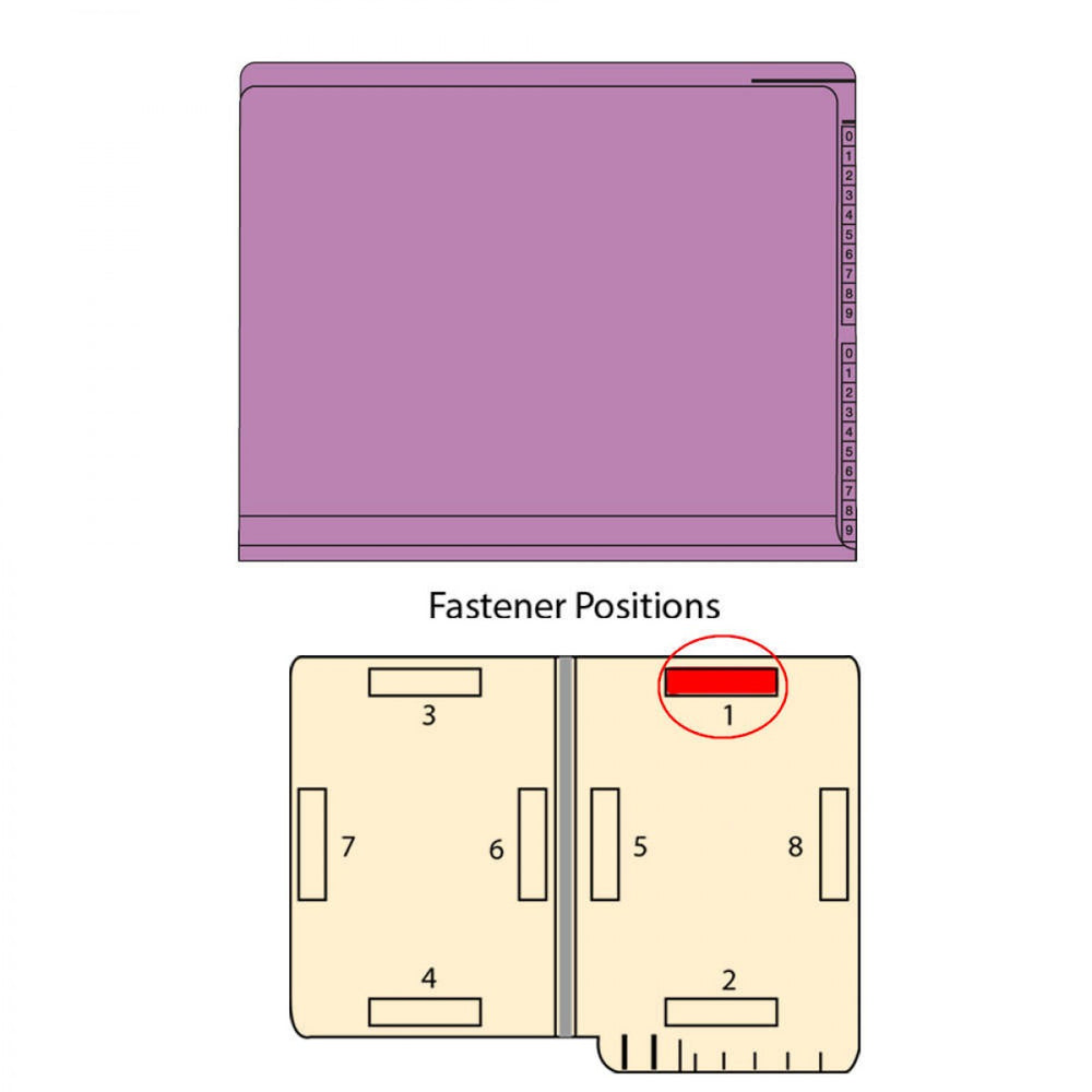 Kardex Compatible End Tab Folder Violet 11 3/4" X 9 1/2" 50/Box