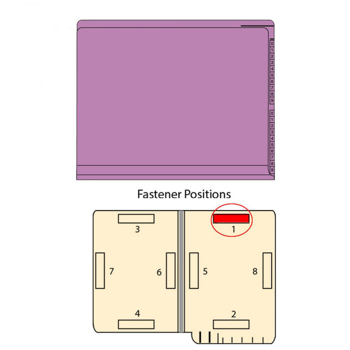 Kardex Compatible End Tab Folder Violet 11 3/4" X 9 1/2" 50/Box