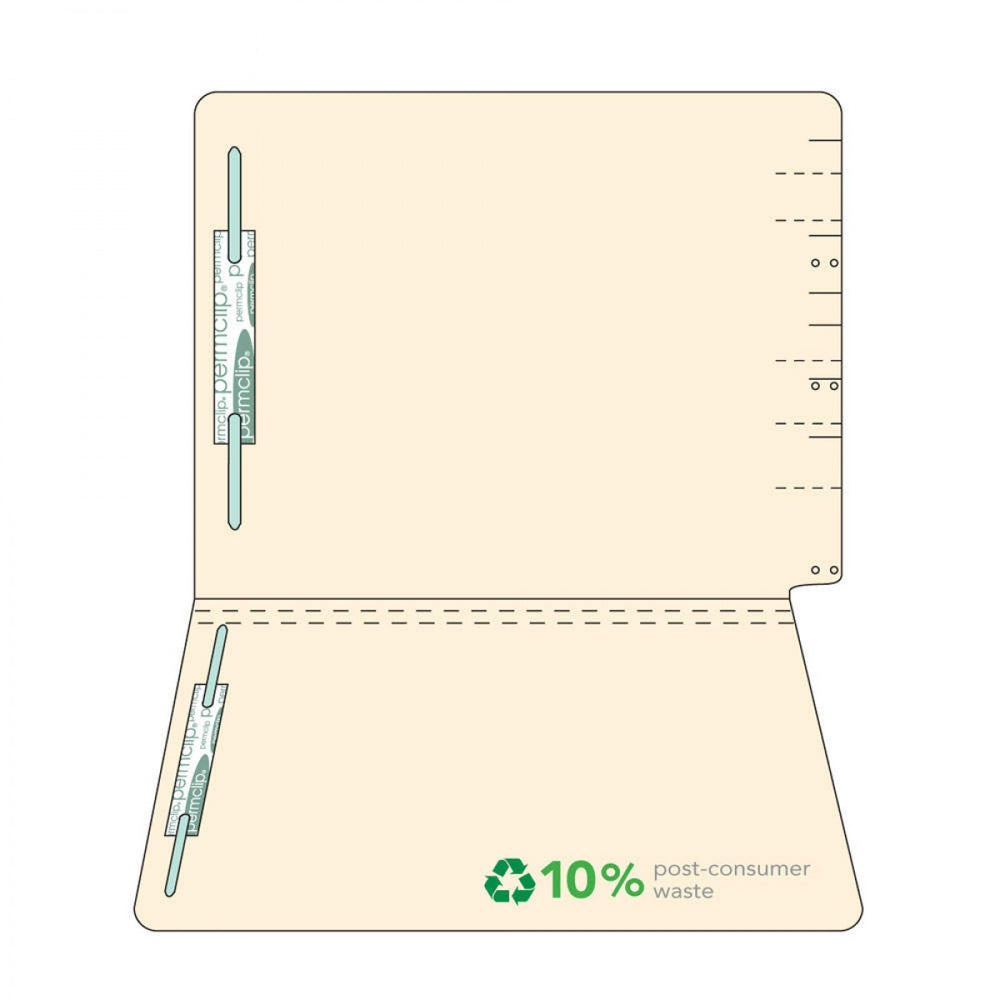 Jeter Compatible End Tab Folder Fastener Position 1 & 3 12 1/4" X 9 1/2" 50/Box