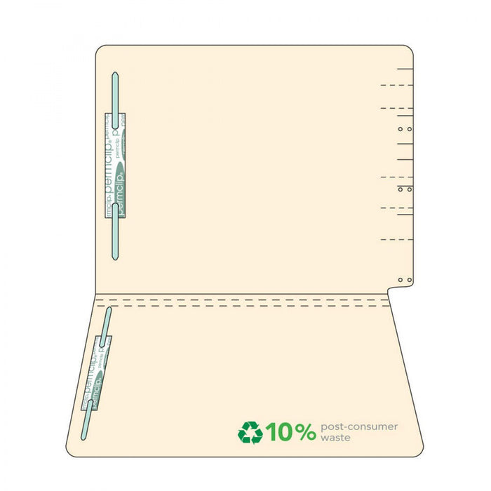 Jeter Compatible End Tab Folder Fastener Position 1 & 3 12 1/4" X 9 1/2" 50/Box