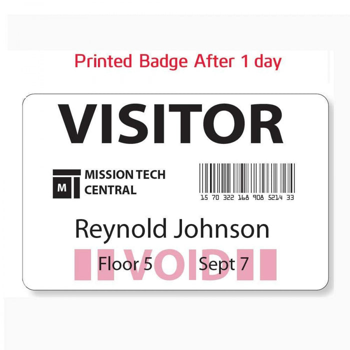 Visitor Pass Label Self-Expiring Direct Thermal Synthetic Removable Visitor 1" Core 2 7/8" X 1 7/8" White 1000 Per Package