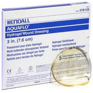 Kendall Dermacea Aquaflo Hydrogel Wound Dressing Translucent Sterile, 4-3/4" Diameter Disk