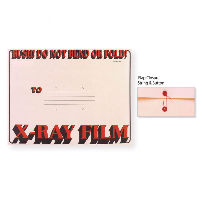 X-Ray Film Mailer String & Button Open End W/ Red And Black Print Material: 11Pt Manila Dimensions: 15" X 18" 50 / Case