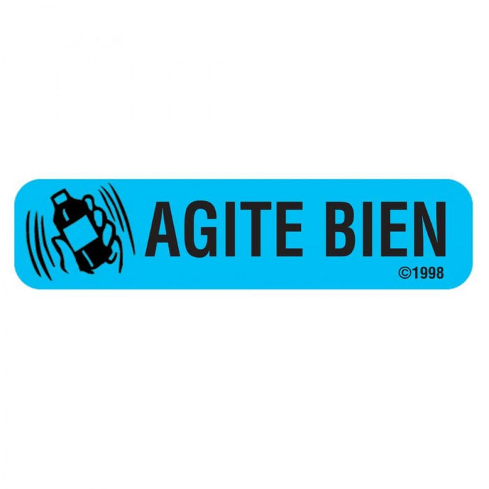 Label Paper Permanent Agite Bien 1 9/16" X 3/8" Blue 500 Per Roll, 2 Rolls Per Box