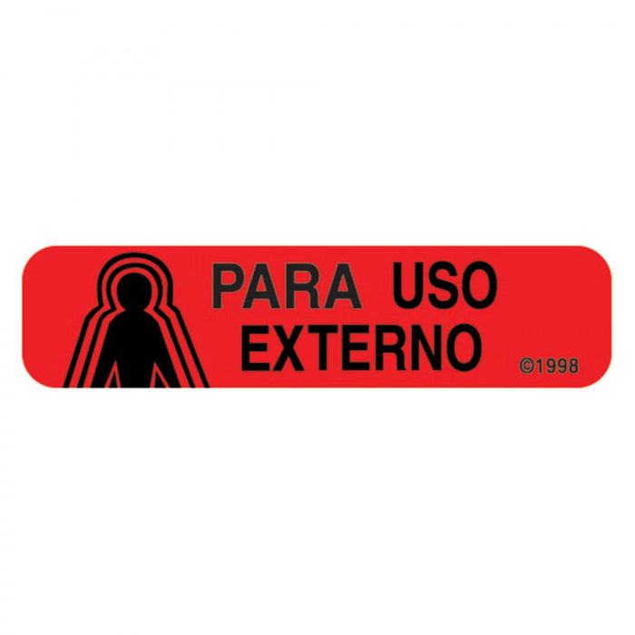 Label Paper Permanent Para Uso Externo 1 9/16" X 3/8" Red 500 Per Roll, 2 Rolls Per Box