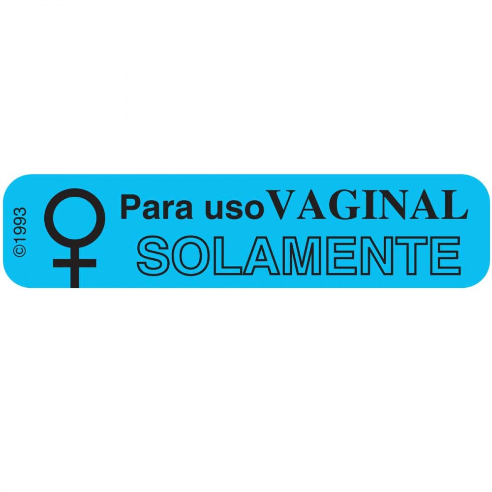 Label Paper Permanent Para Uso Vaginal 1 9/16" X 3/8" Blue 500 Per Roll, 2 Rolls Per Box