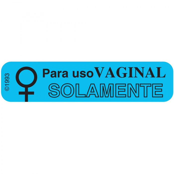 Label Paper Permanent Para Uso Vaginal 1 9/16" X 3/8" Blue 500 Per Roll, 2 Rolls Per Box