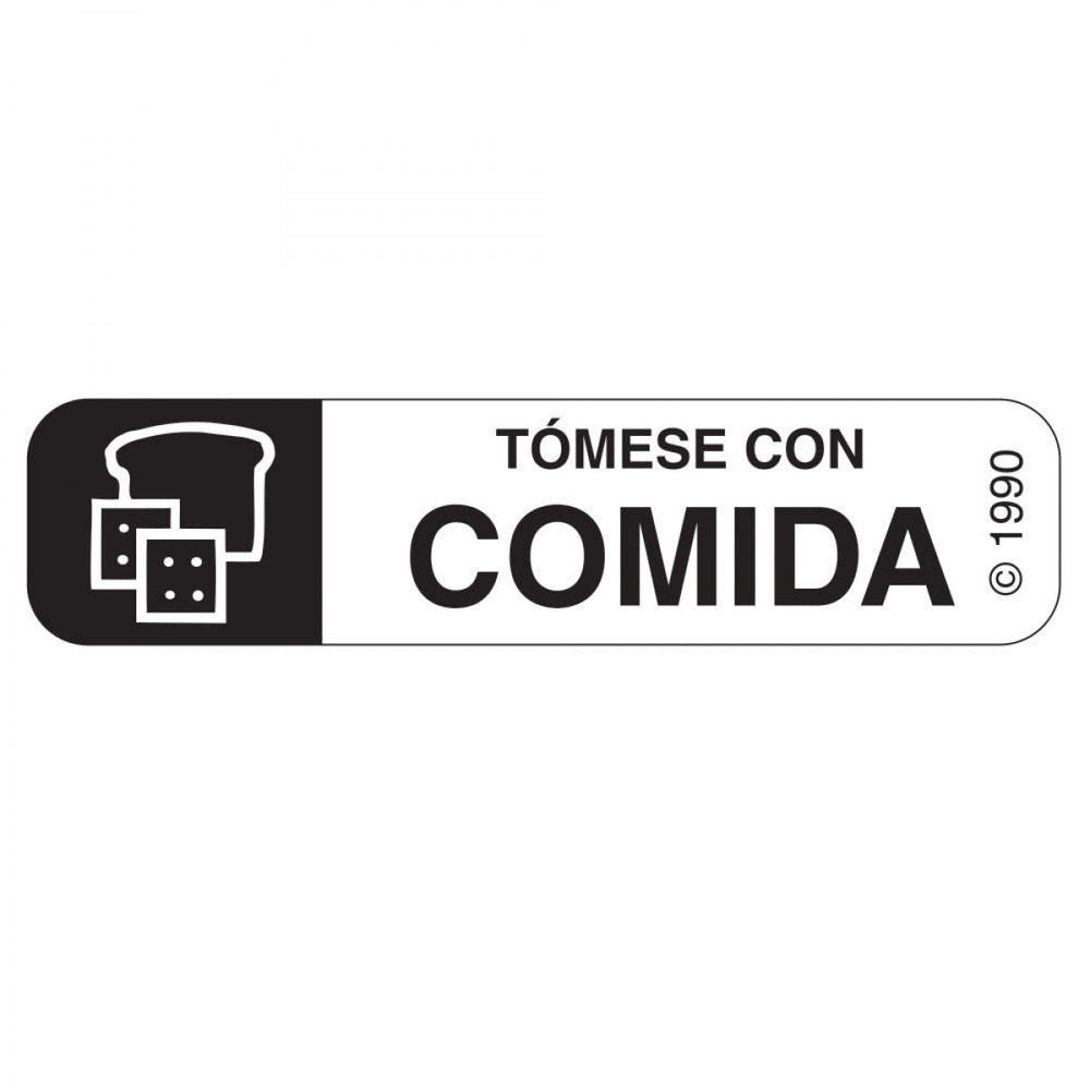 Label Paper Permanent Tomese Con Comida 1 9/16" X 3/8" White 500 Per Roll, 2 Rolls Per Box