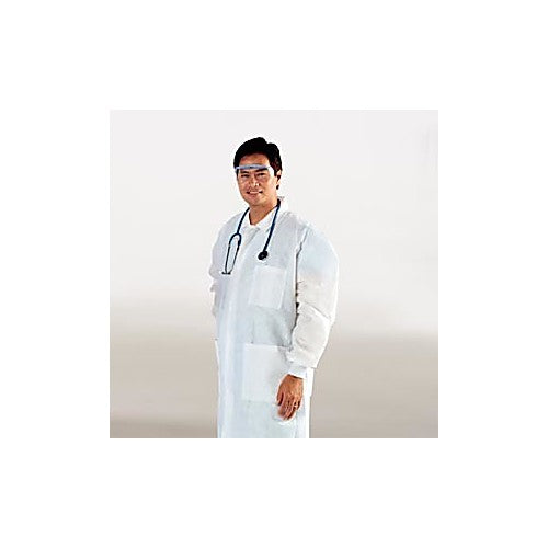 Encompass Lab Coats - Lab Coat, White, Knit Cuff, Snaps, Size S - 47389-120N