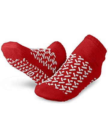 ASP Medical Patient Footwear - SOCK, SLIPPER, DOUBLE TREAD, RED, LARGE - LPT145DRD