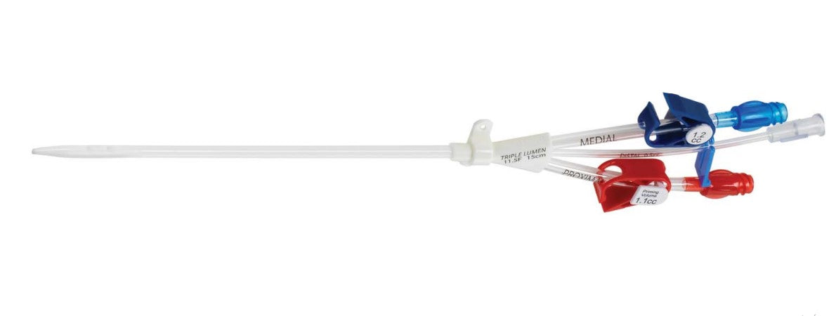 Medical Comp Straight Tri-Flow Catheters - Tri-Flow Straight Catheter Basic Tray, Short-Term Hemodialysis, Polyurethane, 11.5 Fr x 15 cm - XTP3116MT